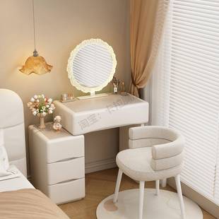 小户卧型实木梳妆台室奶风0cm现6代398油简约斗柜化妆桌收纳柜轻