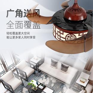 天新中式风扇扇灯卧室餐厅灯带隐形扇中式欧亨149式现代家用新风