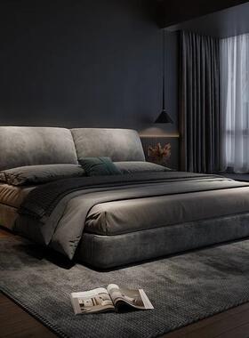 主卧布床15666意式奢麂皮绒布床双艺人大床轻现代简约物科技布储
