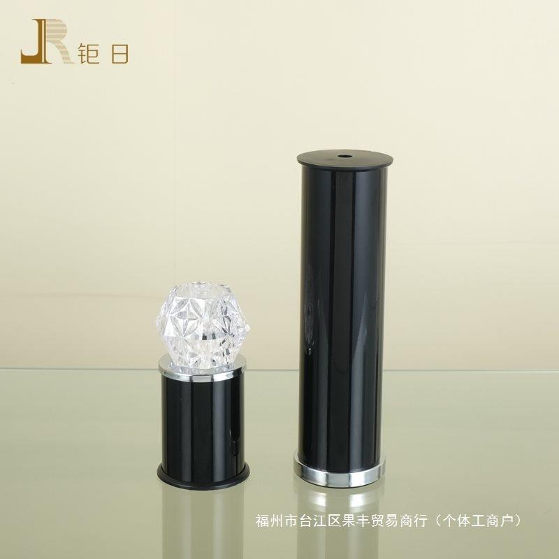 双层台时尚玻几璃无品牌/茶脚圆形约铝管花纹餐脚桌腿家具简配件