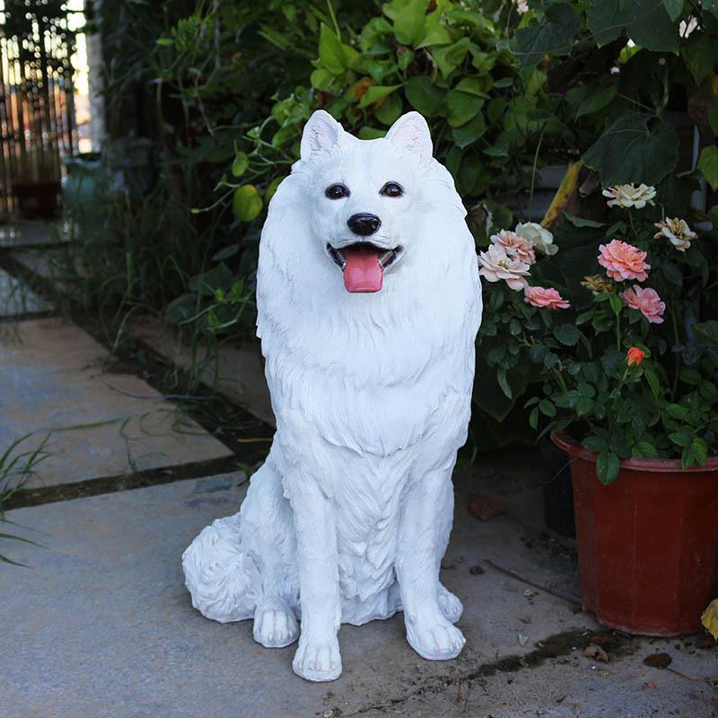 塑仿真狗模型居装饰家门口落地摆设树脂看狗门狗雕萨摩1796-179耶