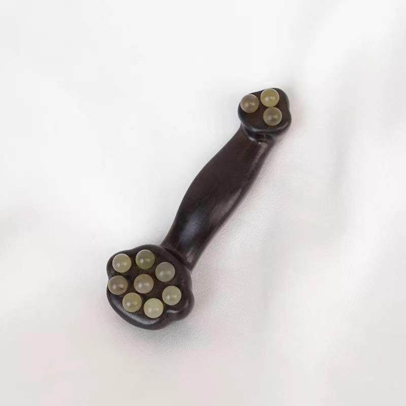 光檀绿羊角如意按摩刷疏家用便携按摩器通经络刮眼部按摩痧头部紫