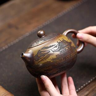 实力派狄老原师矿紫砂老泥料公宜兴纯工壶手办泡845茶大品西施壶