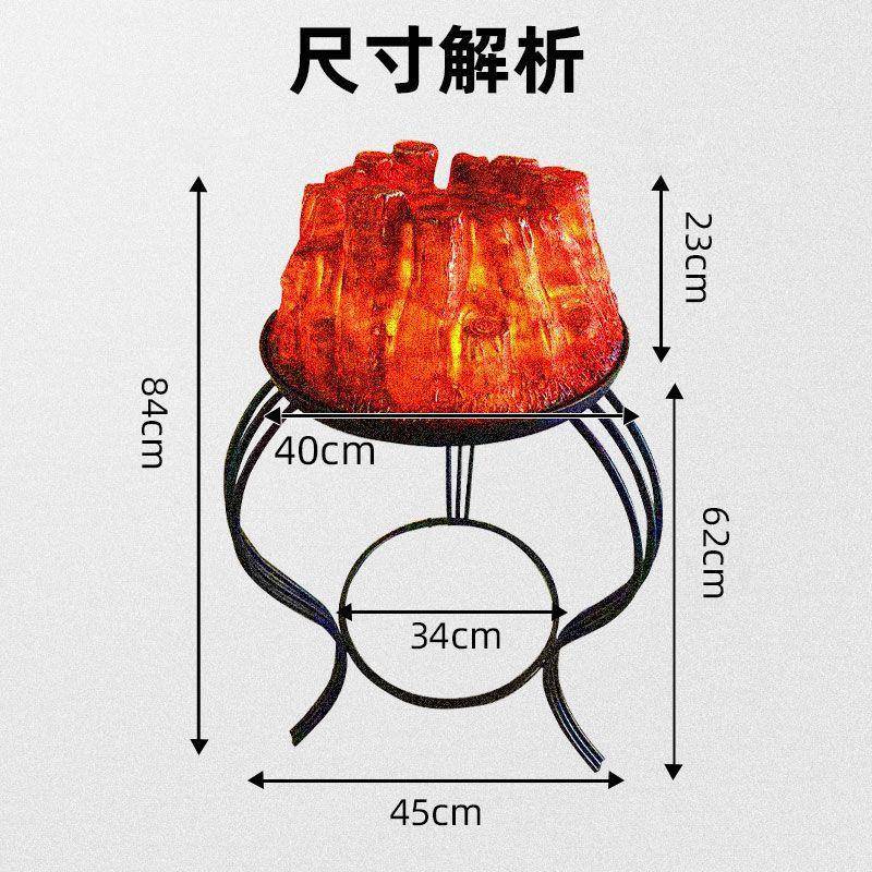 款仿真炭假火新造火焰型插电炭中式QNP装饰圆形火盆婚庆篝火道具