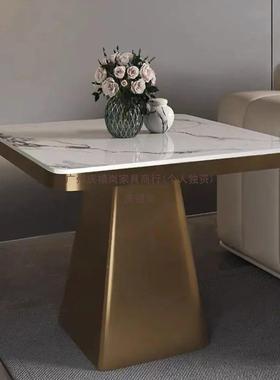 岩板款沙发边几艺术轻奢意式02LUS感25年新方形设计师茶桌现代