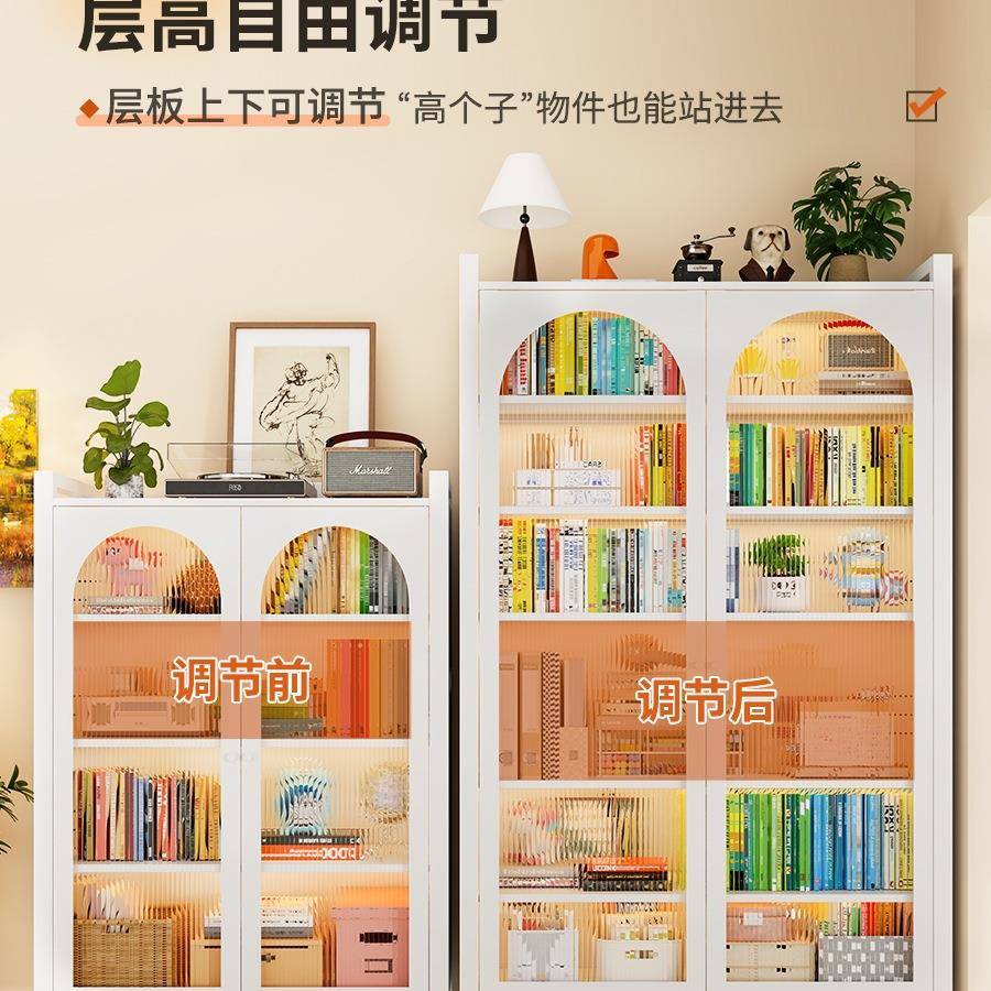 制书柜缝家钢带门防985尘儿童书夹架落地置物客厅用角落可移动小