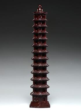 黑檀FMT木雕刻13层文昌塔摆件木头昌塔十三层文家居公客厅办室装