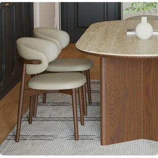 中古145uP风洞石岩板餐实桌椅家用师木桌子复古椭圆形计202设5新