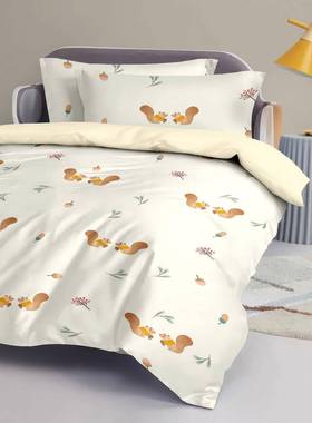 秋天松鼠单儿童纯棉四套舒适透气被QRH-M018套床卡通学寝生室宿舍