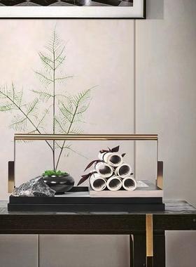 新中售thyysdyy式提盒摆盘套装样板间博软装楼处玄关客厅茶几室古