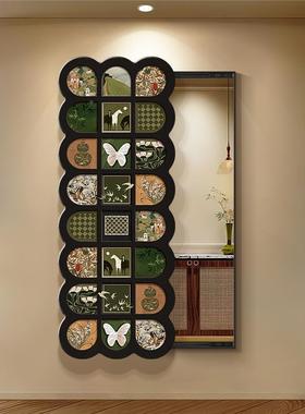 古风隐中藏式全身镜玄100169关装饰古复暗藏式画穿衣镜隐形推拉镜