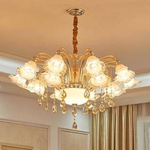 欧式 吊客厅合金水灯简欧餐厅卧室奢华大气锌晶现579灯代吊灯