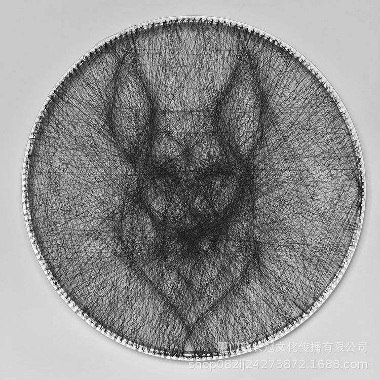 简笔画绕线丝钉子弦YSW画纱线画画成品装饰画