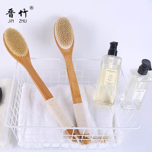 长柄洗澡刷猪EVC鬃沐浴刷软毛泥刷搓背巾刷子搓澡后背干清洁身搓