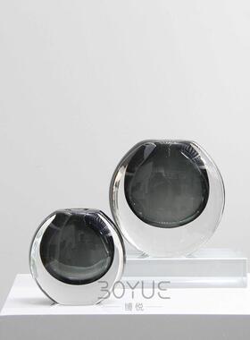 轻璃奢XY77001现代样板间酒店西餐厅真花艺琉彩色花仿瓶创意厅简