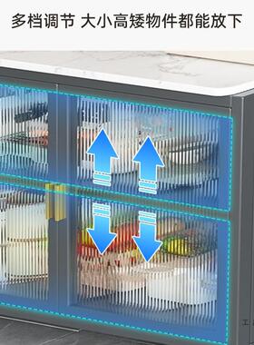 厨房物架岩板餐边柜落炉纳地多层储物置柜多功能橱柜F996JJT5微波