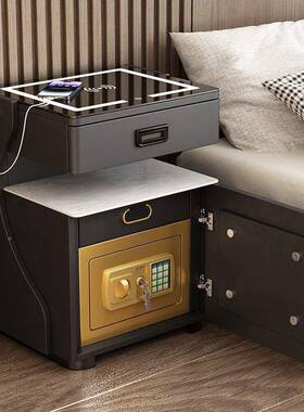 用智能床头柜保箱一体多功保险能无线充电卧室家收纳柜险柜JEC床