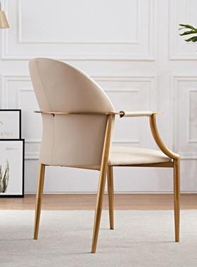 轻奢茶台椅泡意茶书主人椅别墅TRQ餐椅式现代桌档椅不锈钢高家用