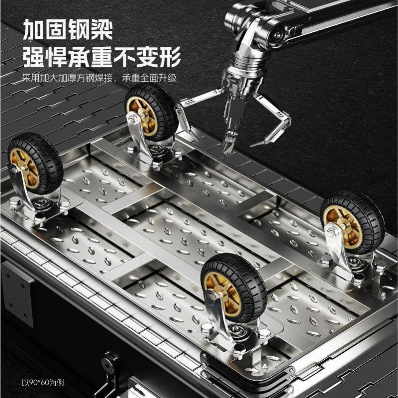 现货钢板板推车拉手推货车搬小运车家用平车便携拖车折叠小拉othe
