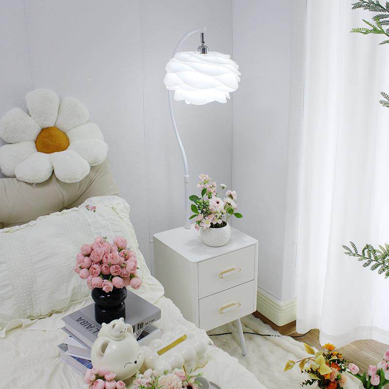 奶油风室落地灯床头卧柜台一体氛灯围装650饰置物架感客厅沙发台