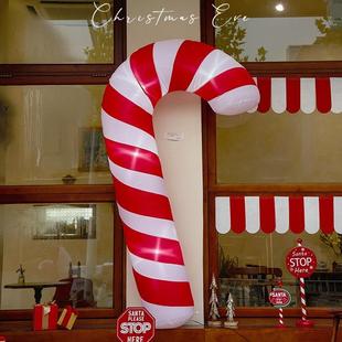 圣诞节装 饰品充气爬墙诞老人挂件耶围951诞摆门圣头氛挂饰场景布