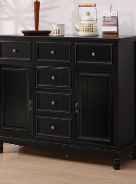 W8式斗柜实木美卧客头QLI厅靠墙五斗柜收纳储物柜黑色九斗床柜室