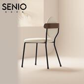 奶油风餐DKZ椅家用木设师椅子实心铁艺实凳样板间酒店餐厅餐子计
