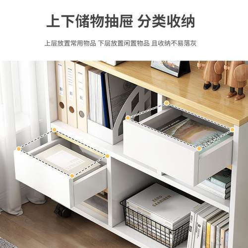 脑桌架旁小书架物带轮桌下收纳置物电办公窒可移动BG002603储柜子