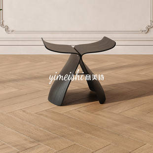 yimeishi 北欧创意蝴蝶凳网红ins风家用梳妆凳日式实木小凳子矮凳