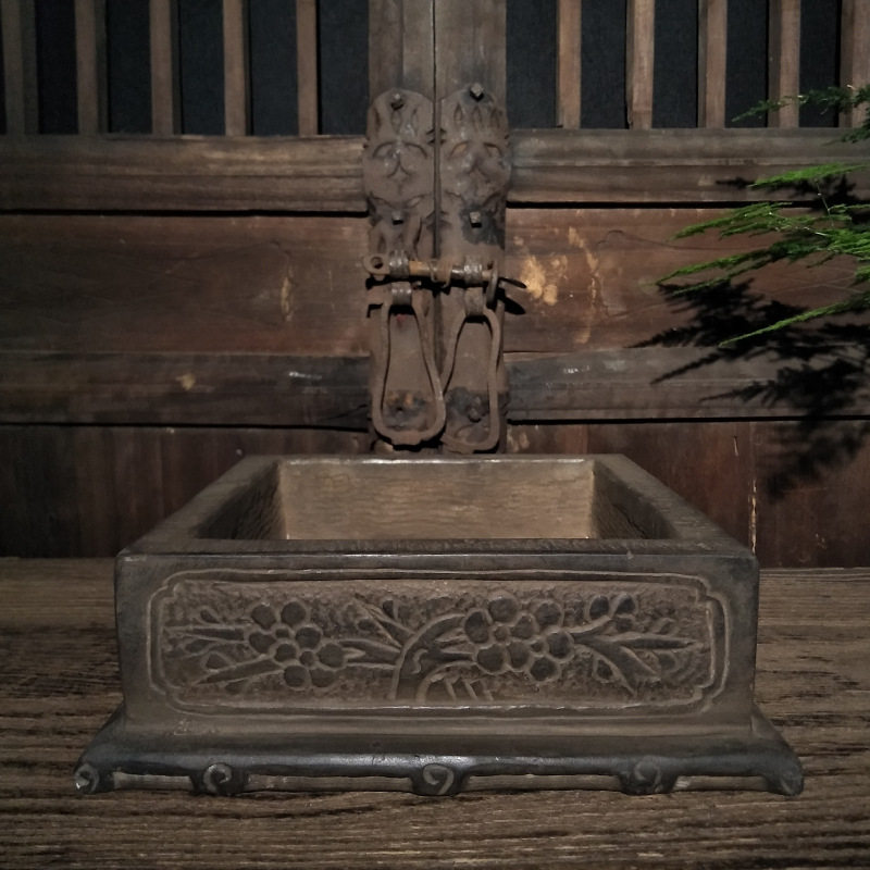 厂家批发仿古石雕青石梅兰竹菊石盆方盆花盆鱼盆中式复古陈设摆件