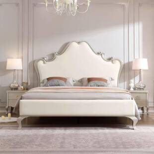 美式实木床主卧1米8双人大床法式宫廷雕花床轻奢卧室床公主床婚床