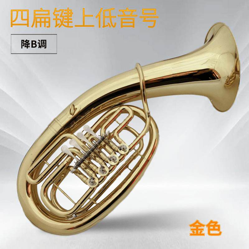 四扁键上低音大号乐器西洋铜管初学降B调金色洋号乐队