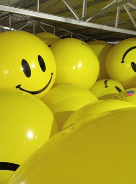 充气PVC笑脸展示球双层落地球地飘空飘气球热气广告活动开业庆典