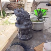 石雕喷泉吐水招财金蟾鱼池温泉流水动物装 饰物园林雕塑景观摆件