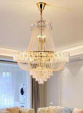 式楼大吊复灯别墅中空跃层挑空轻高359档奢楼中楼挑高led晶水客厅