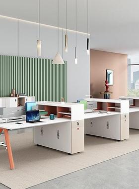 简现人办公桌椅代组合四位屏风卡座工约位职员办公咨询客服室办公