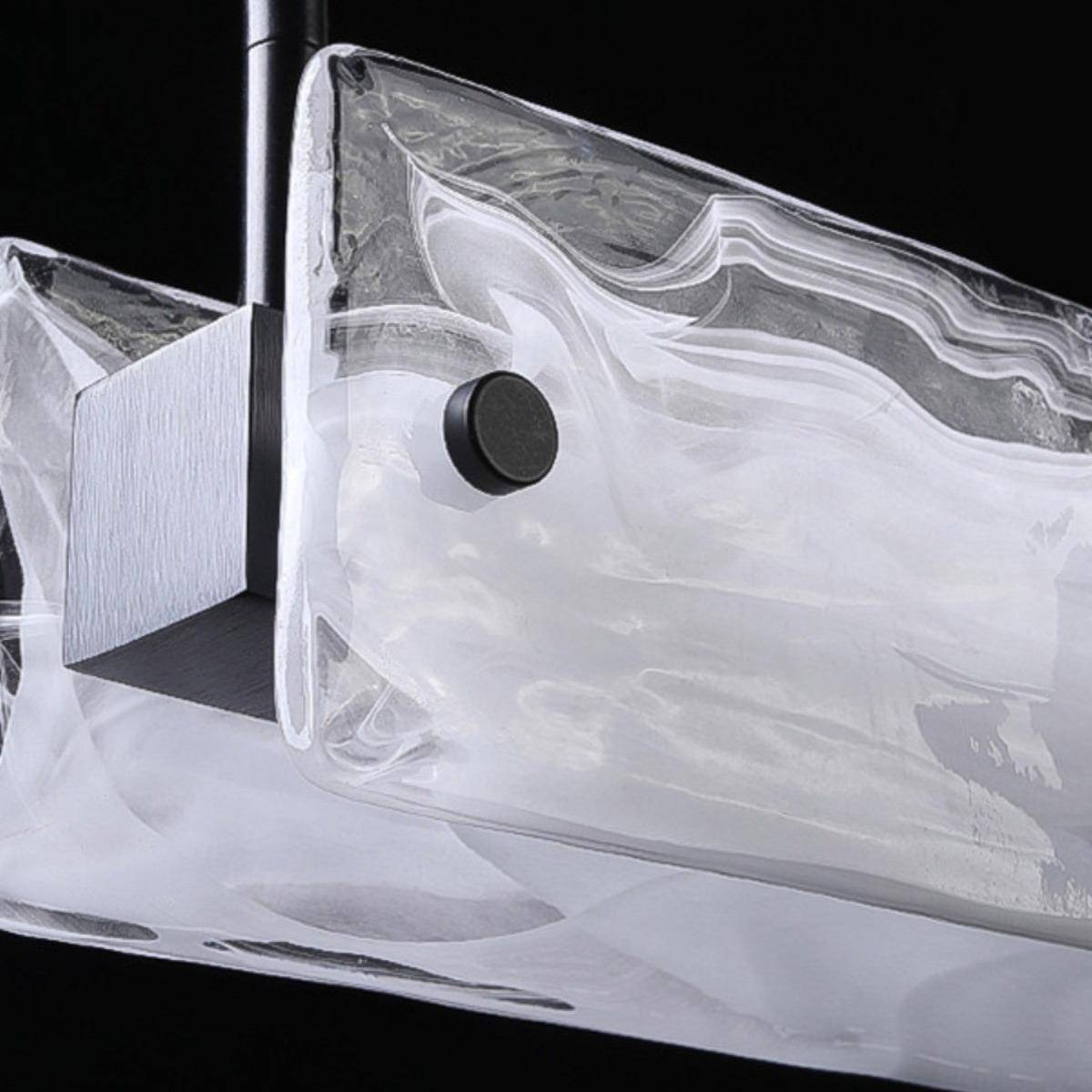 意640式奢云雾玻一璃灯设计师创意餐厅吊餐桌吧台岛台轻字长条灯