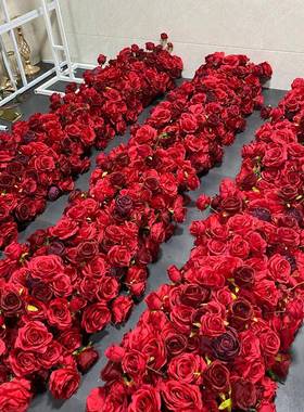 仿真婚庆饰拱酒门花艺结婚SPR-AC23订婚装红色玫瑰仿真花排色长桌