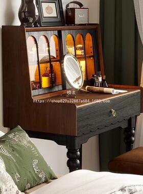 晓桌龙书化妆美小型梳妆室法式复古式卧实木梳妆台窄款简约小ZBT