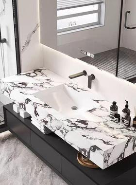 24830洗25新款板一体无缝岩瓷盆洗手脸洗陶漱简约洗手台盆一体