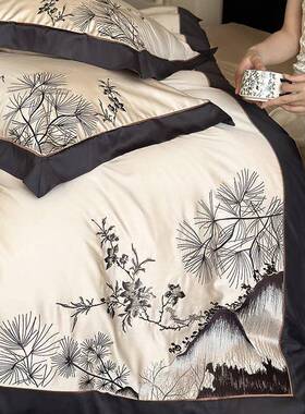 新LUB-100X款10四0.支长绒棉件套精密刺绣全棉高上支亲肤18双人被