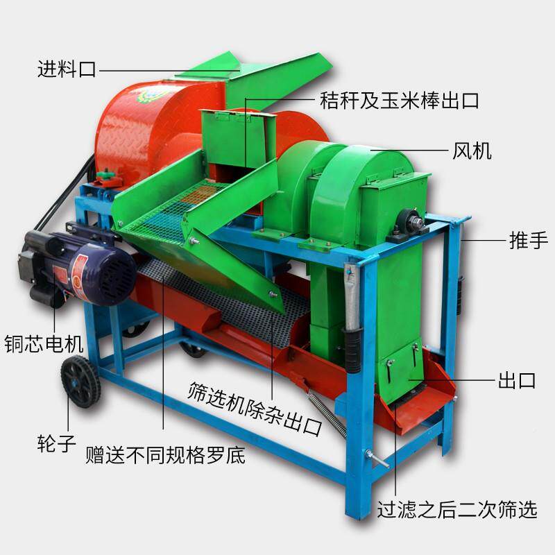 家用机小型籽多粒功能脱玉米大豆高粱包AKI谷菜水稻谷子自动撕皮