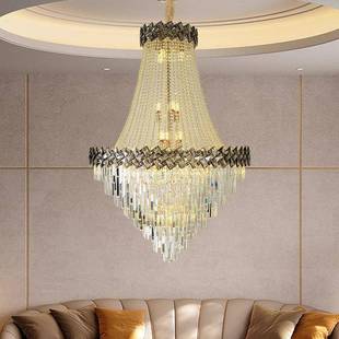 后现轻奢别墅式 客厅水晶大吊灯售楼部代酒店复工程楼梯间91391楼