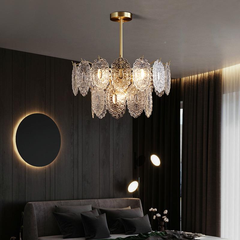 法式全铜璃复古客厅艺吊灯美式术现宫廷后代轻奢卧84173室餐厅吊