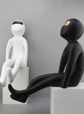 现代轻蒙奢眼男孩电人物雕塑树脂摆柜1050件儿童房视样板房家居装