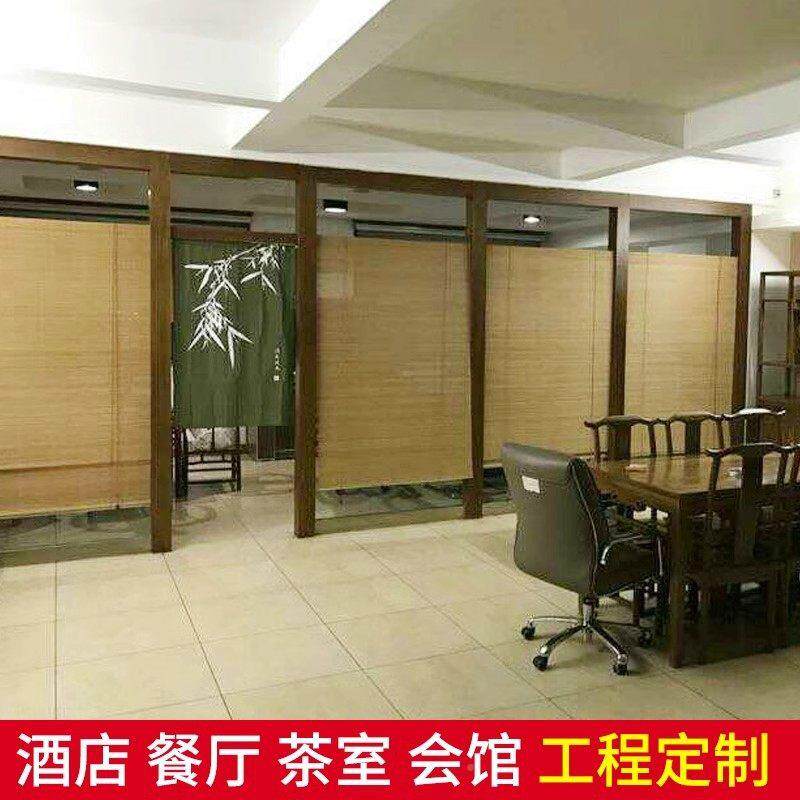 竹帘卷窗遮阳帘珠帘复古竹子帘窗帘打新中式隔断帘免孔竹帘F6M858