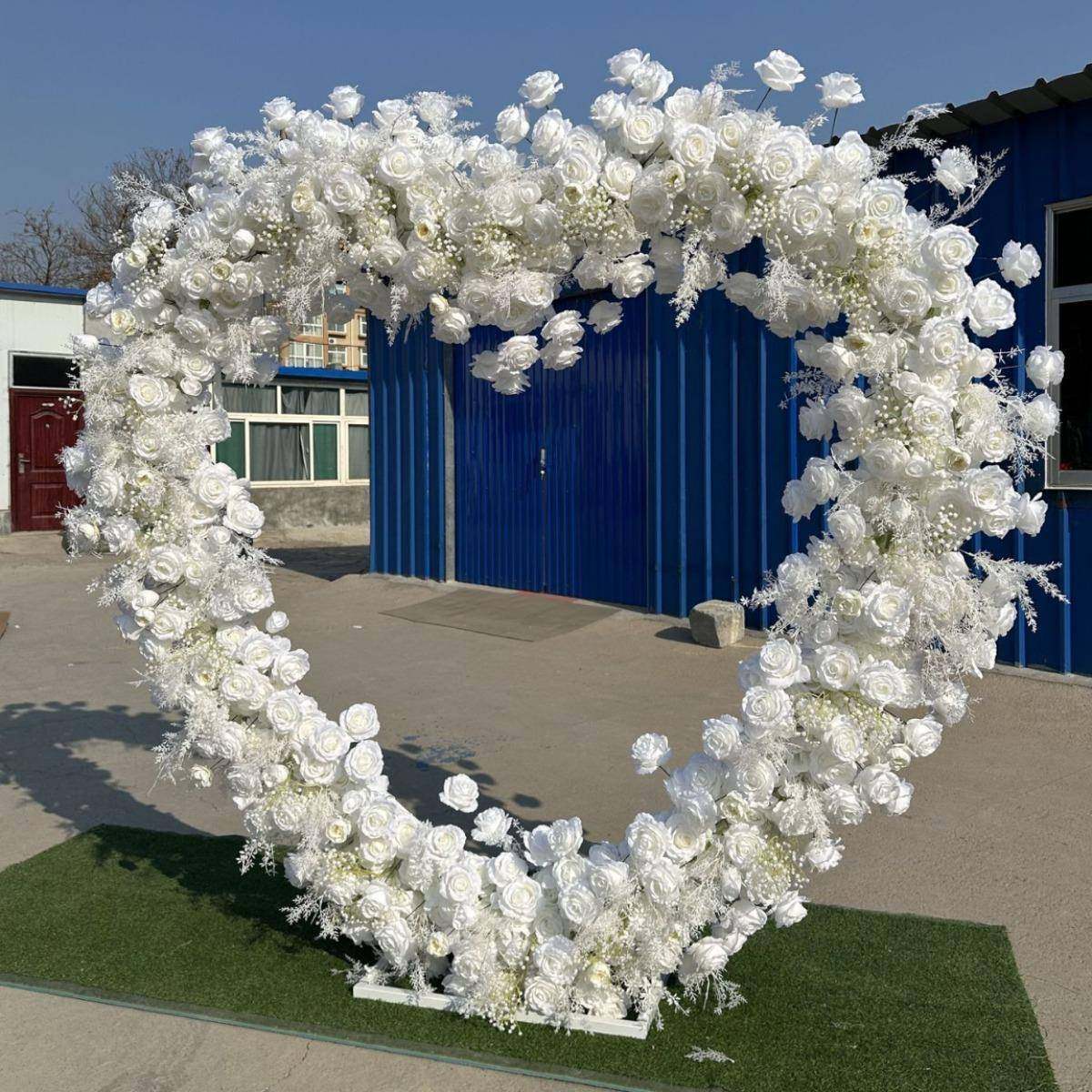 工白厂仿背布底色心形拱门玫瑰拱真门婚XM003庆背景求婚景