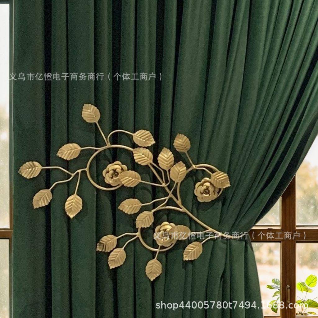 金色窗帘钩墙钩壁钩子窗帘VLD配件窗打绑帘收纳挂钩孔窗帘扣无需