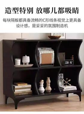 简约柜现代黑色子柜网红柜子书CYY高颜值储物餐边柜落地创意格子