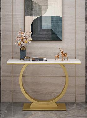 理石玄物关桌靠大墙置架案装饰玄IJD关台入户玄关条柜现代简约轻